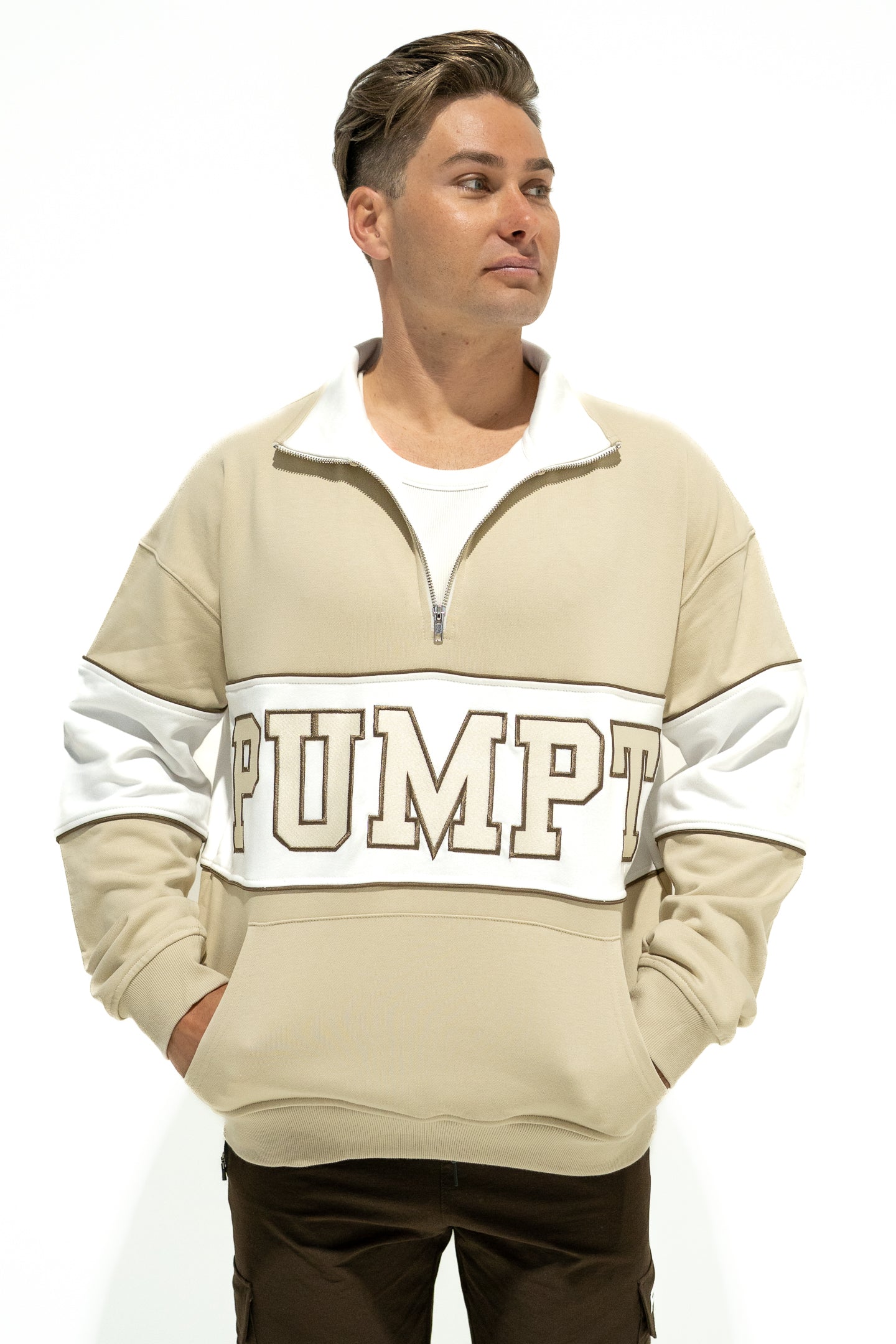 Classic Quarter Zip - Beige