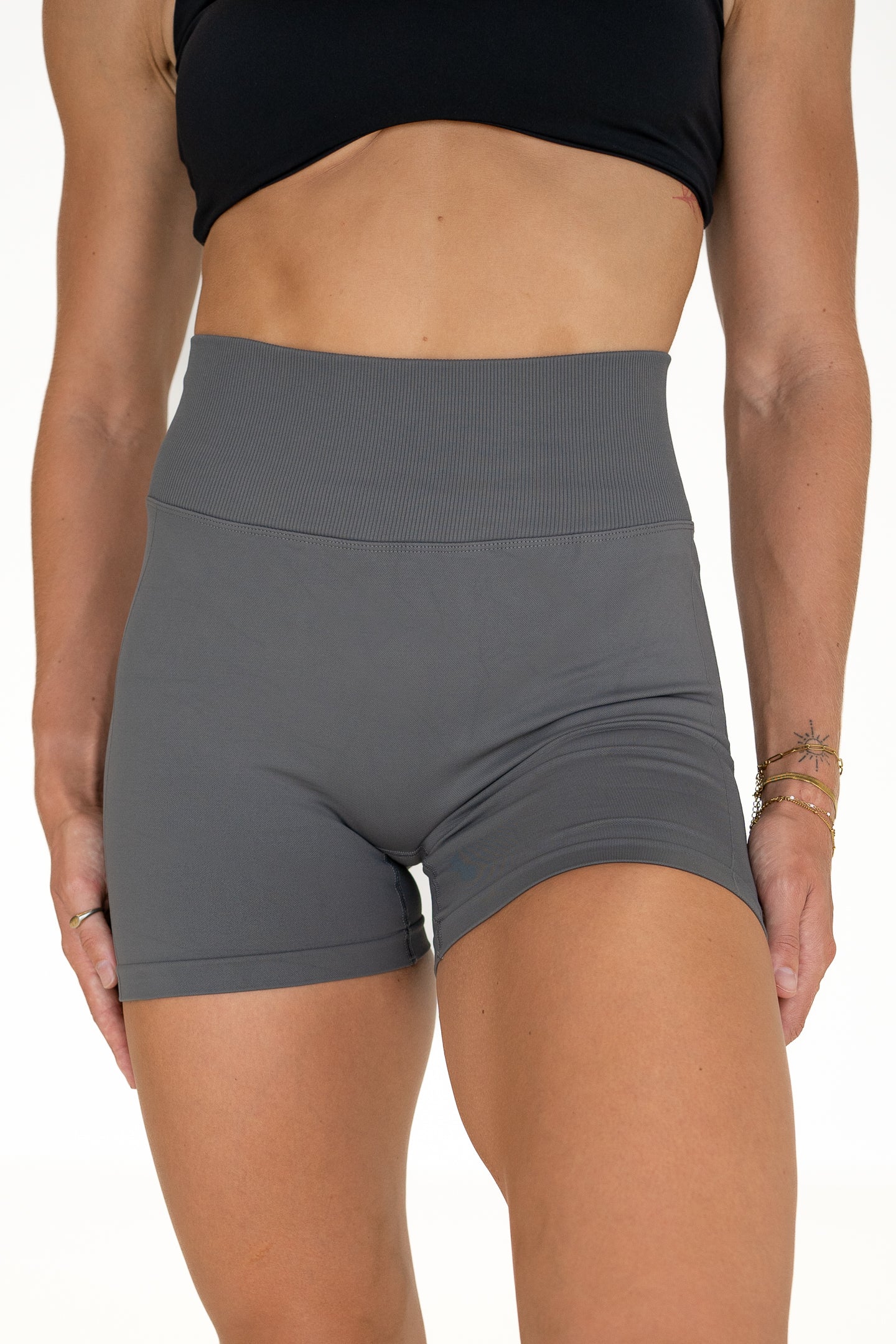 Contour Scrunch Shorts - Steel Grey