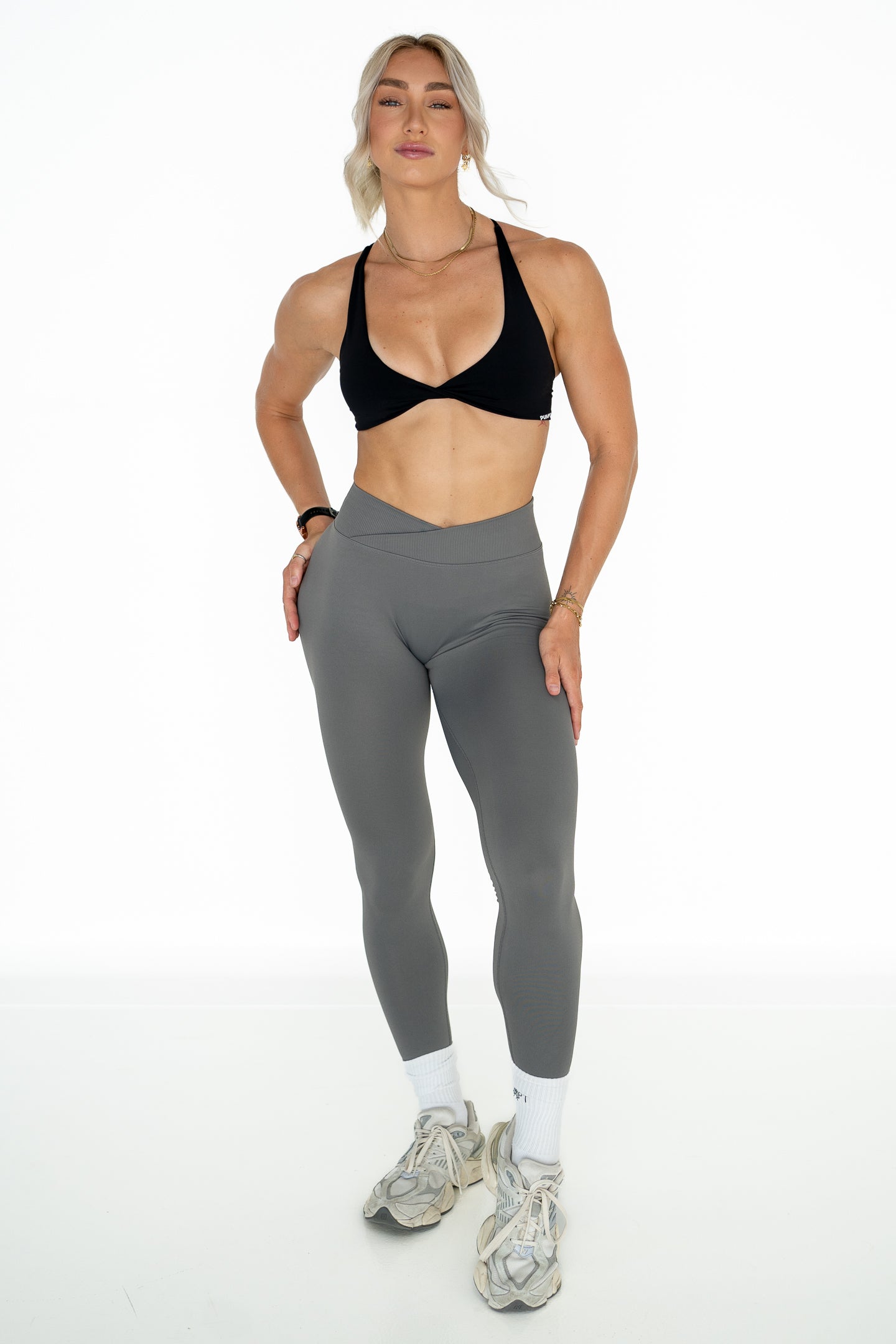 Crossover Leggings - Grey