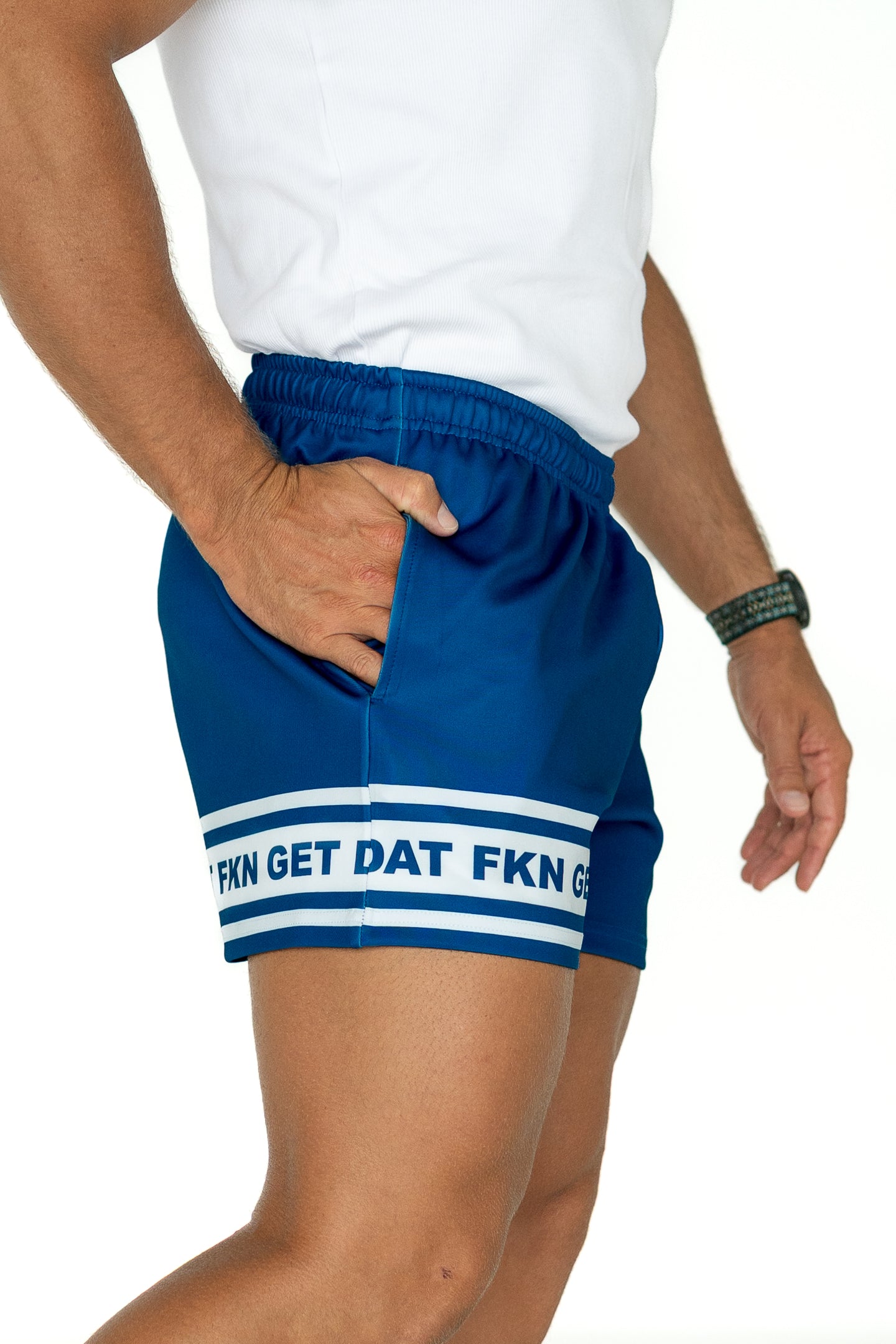 FKN GET DAT Footy Shorts - Blue