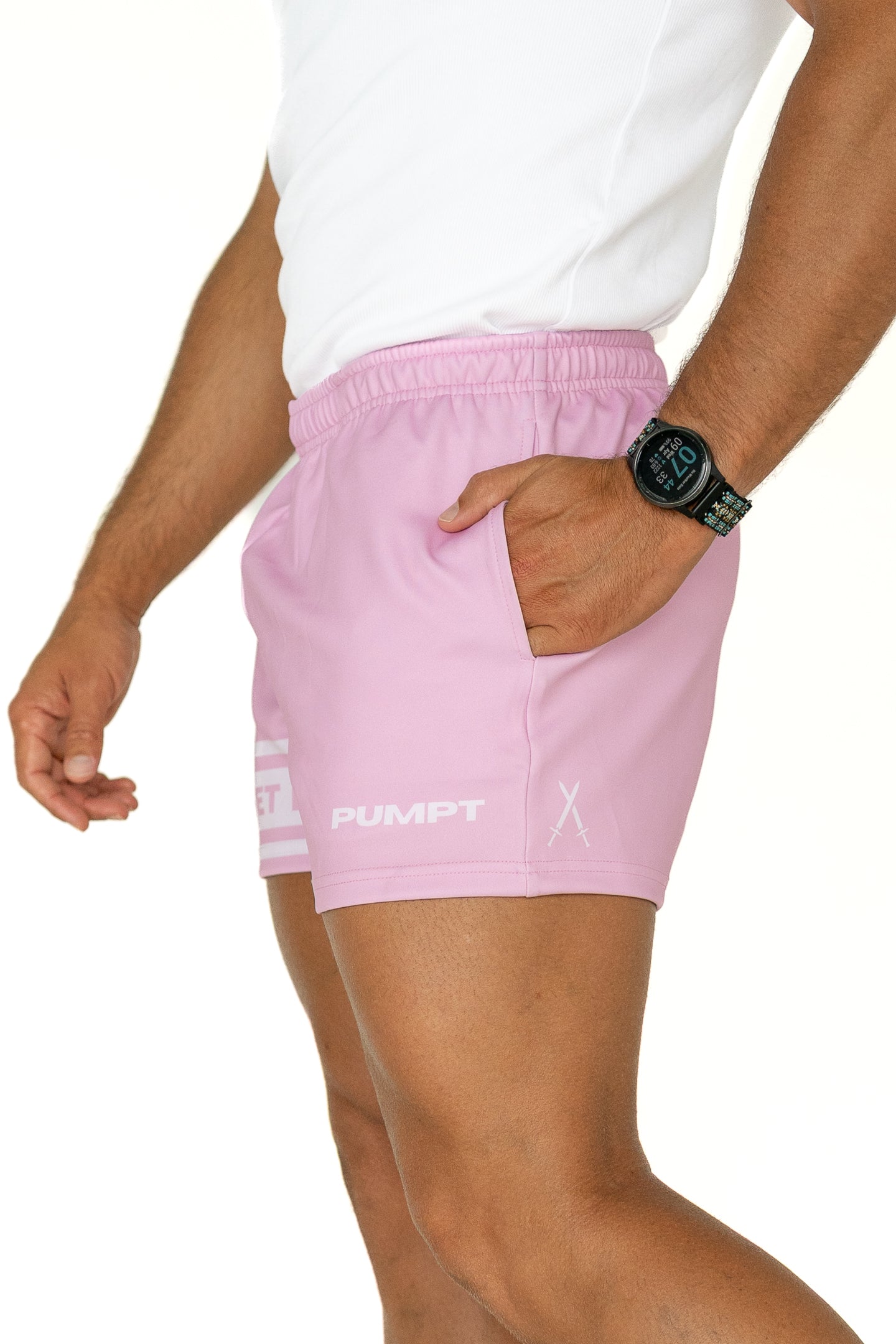 FKN GET DAT Footy Shorts - Pink