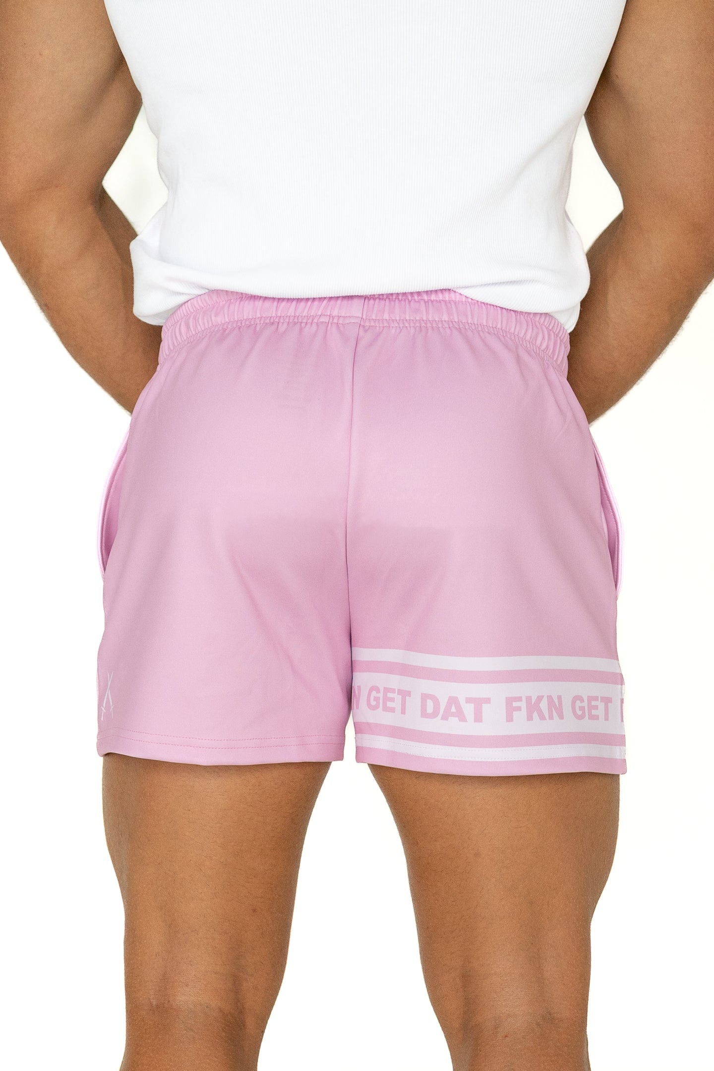 FKN GET DAT Footy Shorts - Pink