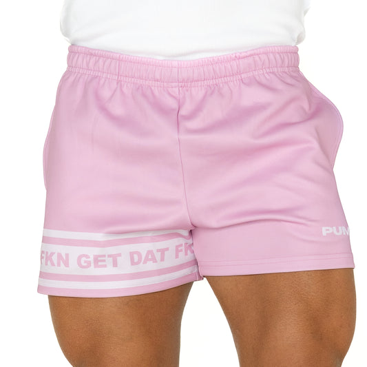 FKN GET DAT Footy Shorts - Pink