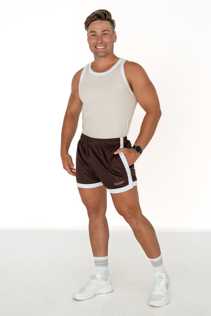 Classic Cut Gym Shorts - Brown