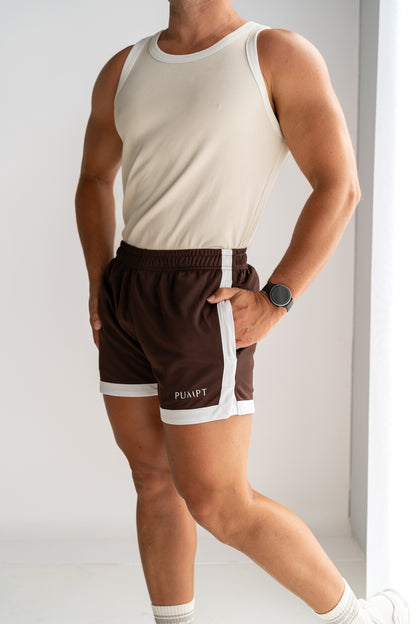 Classic Cut Gym Shorts - Brown