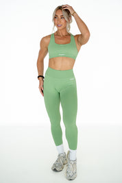 V-Back Leggings - Green