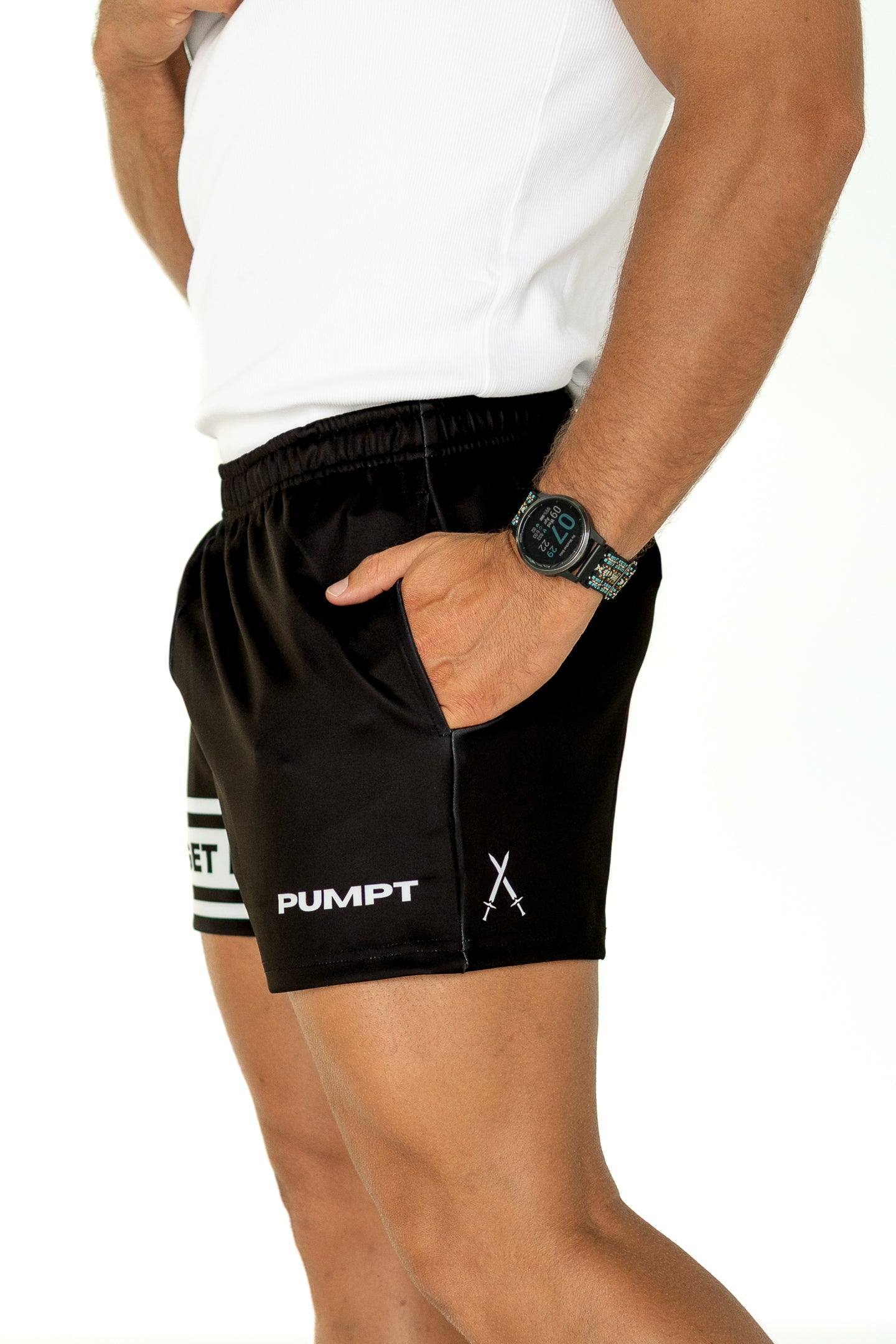 FKN GET DAT Footy Shorts - Black