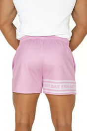 FKN GET DAT Footy Shorts - Pink