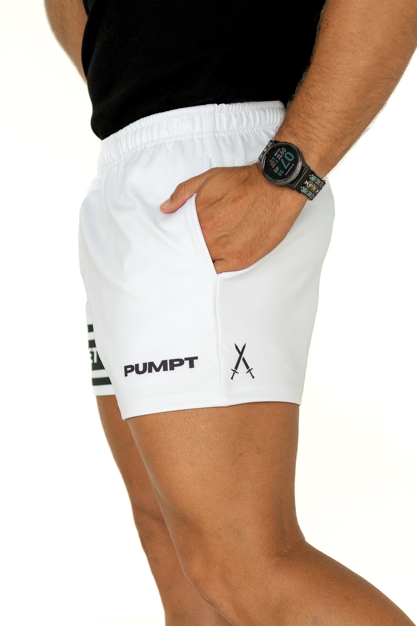 FKN GET DAT Footy Shorts - White