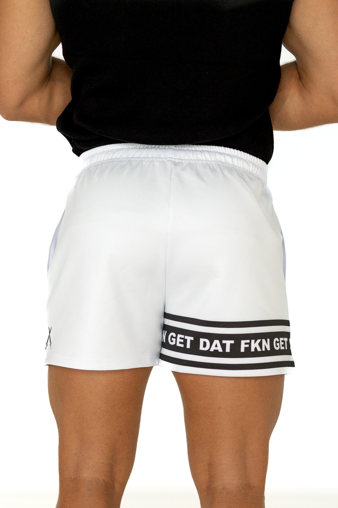 FKN GET DAT Footy Shorts - White