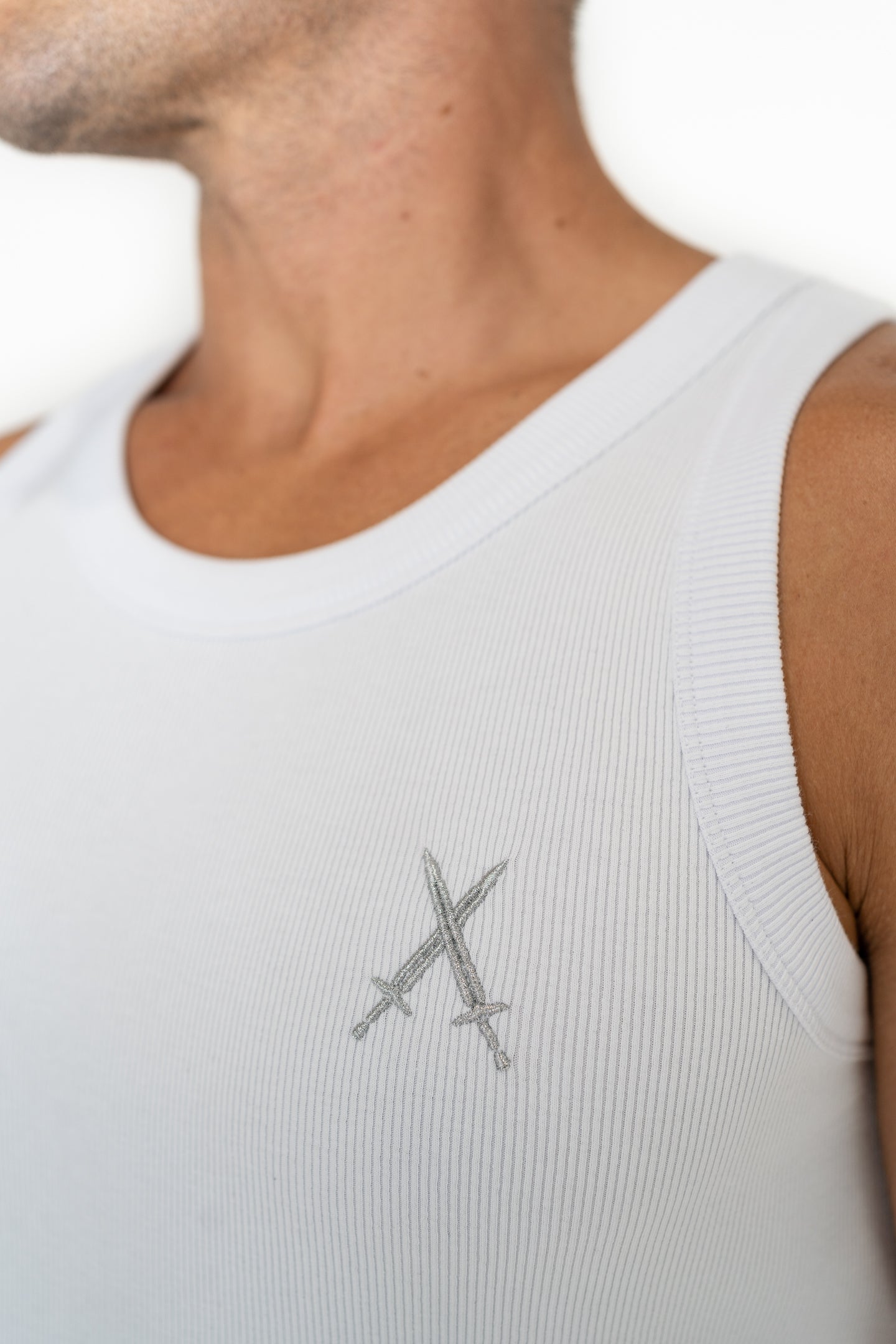Organic Ribbed Singlet - White