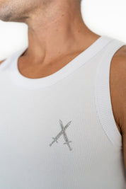 Organic Ribbed Singlet - White