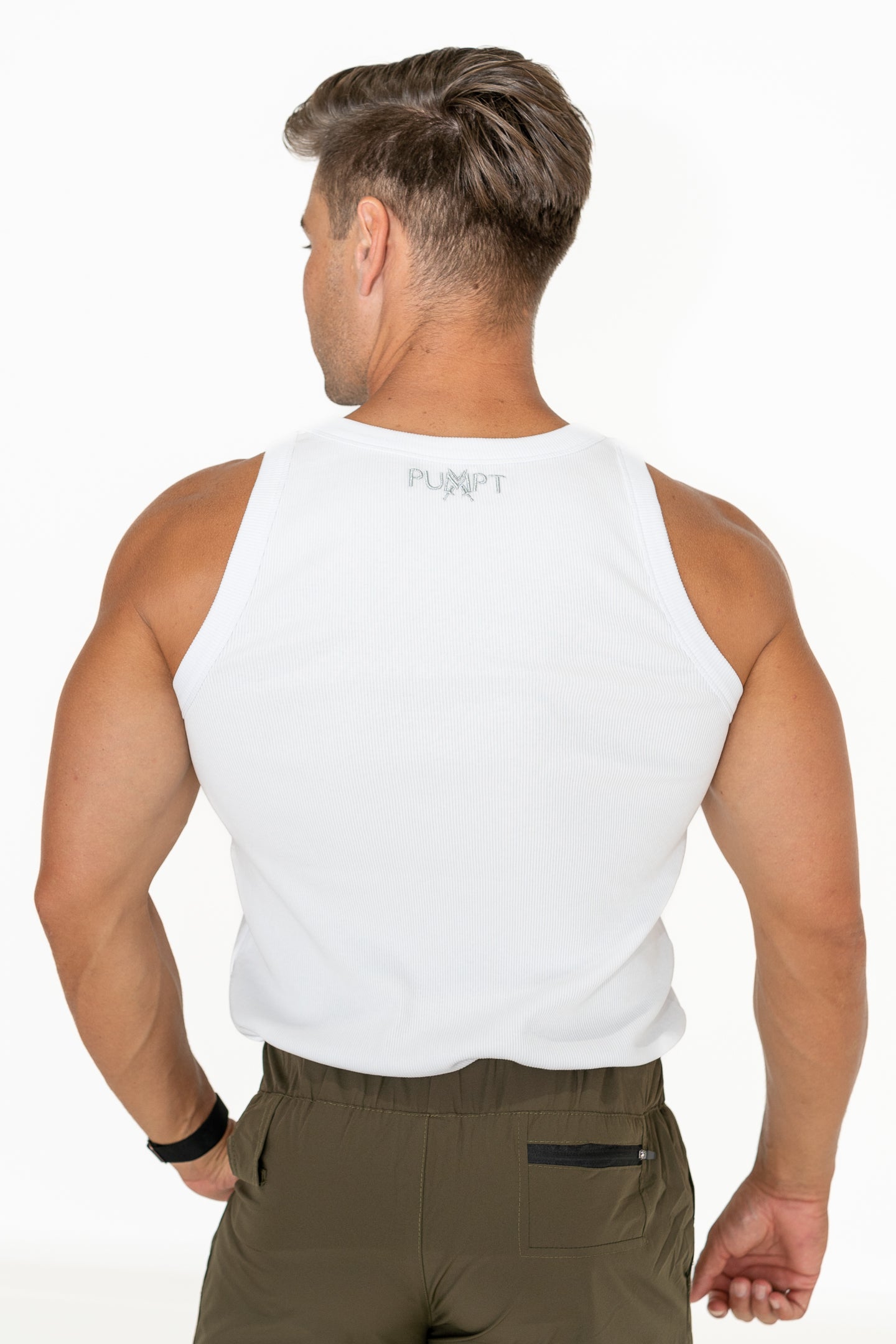 Organic Ribbed Singlet - White