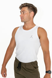 Organic Ribbed Singlet - White