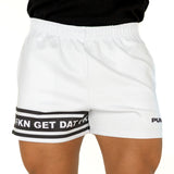 FKN GET DAT Footy Shorts - White