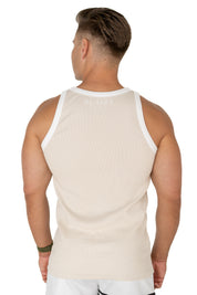 Organic Ribbed Singlet - Beige