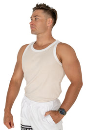 Organic Ribbed Singlet - Beige