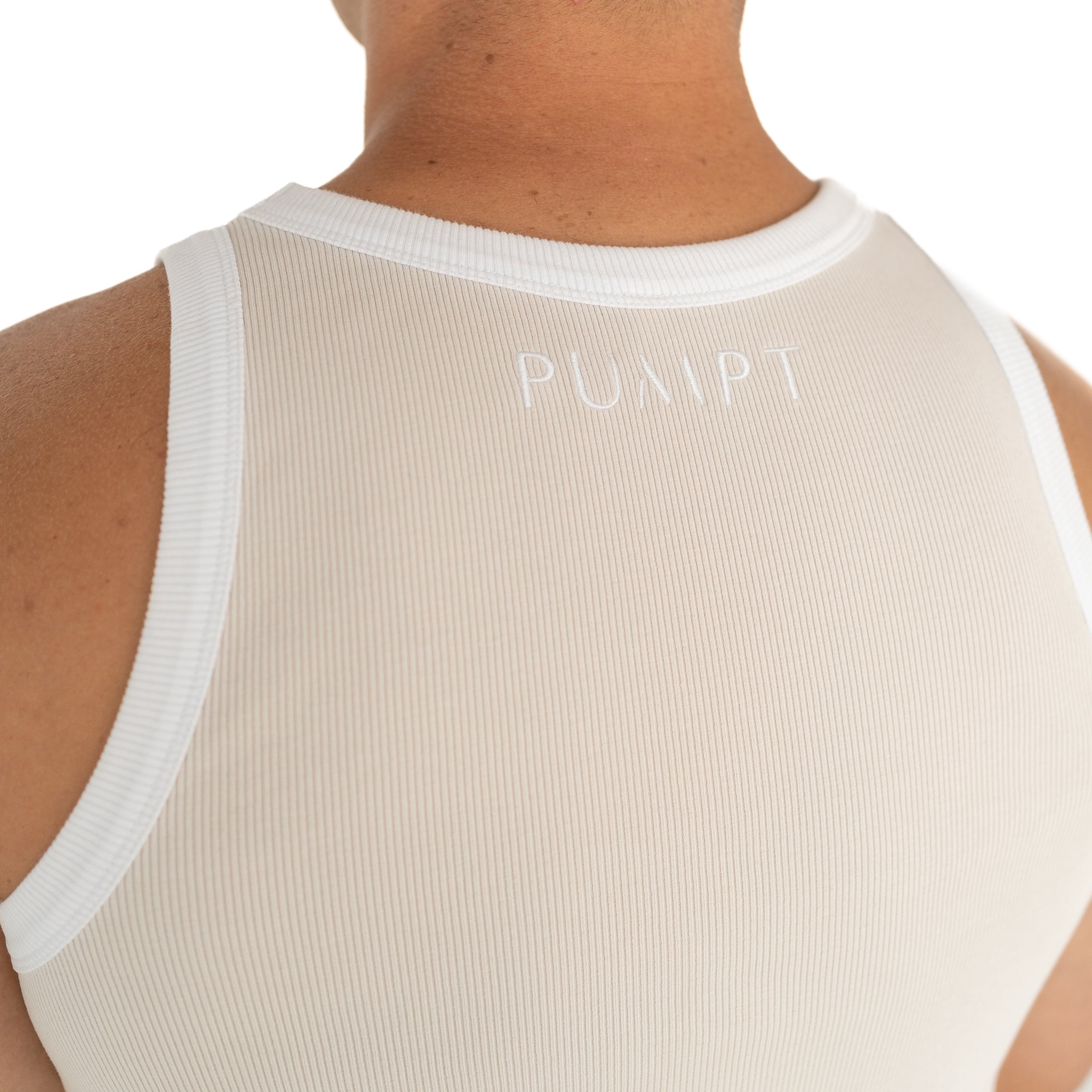 Organic Ribbed Singlet - Beige