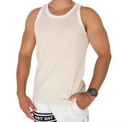 Organic Ribbed Singlet - Beige