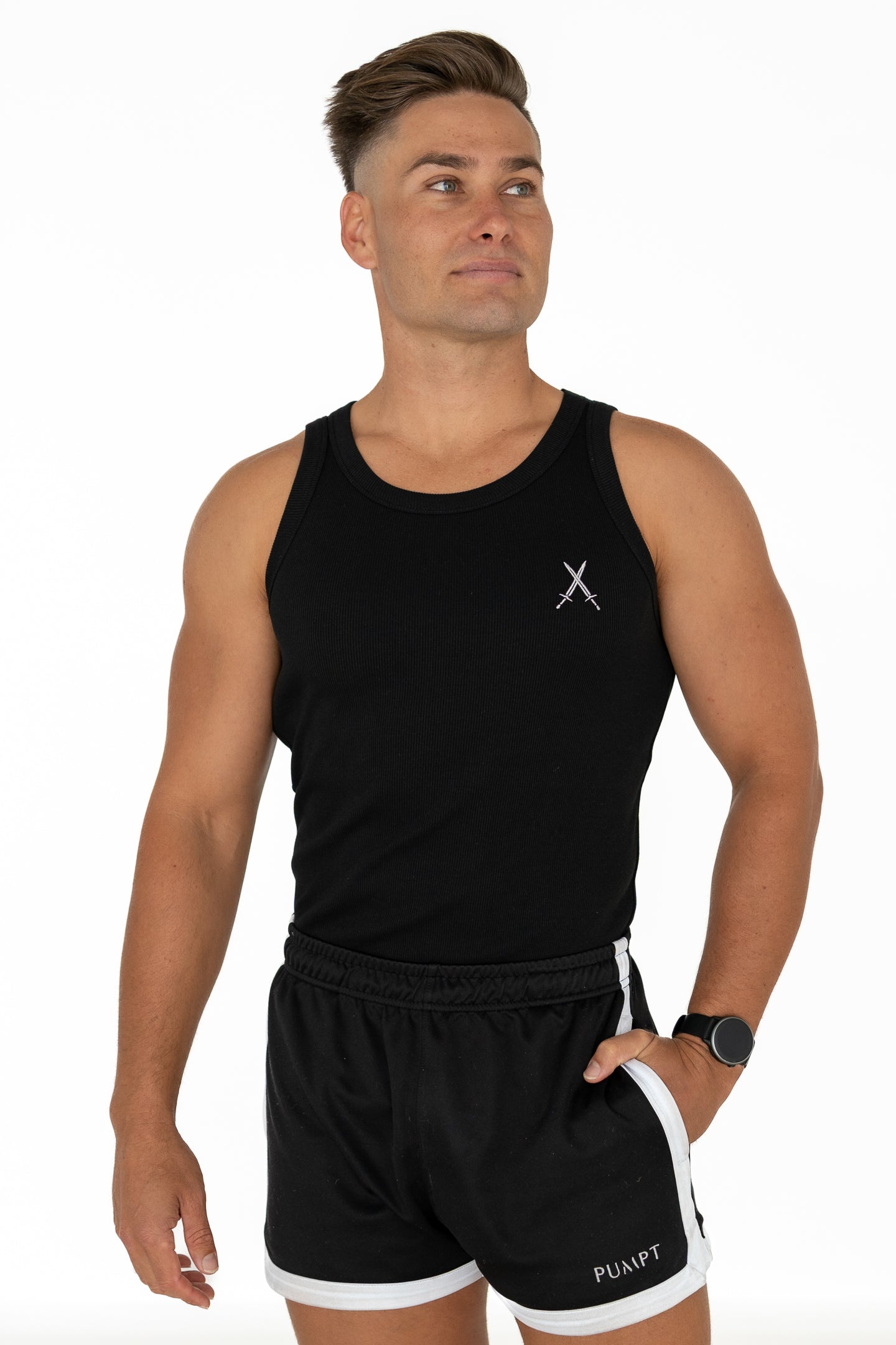 Organic Ribbed Singlet - Black