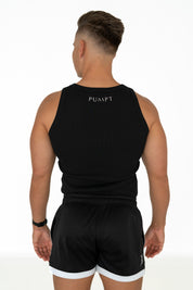Organic Ribbed Singlet - Black