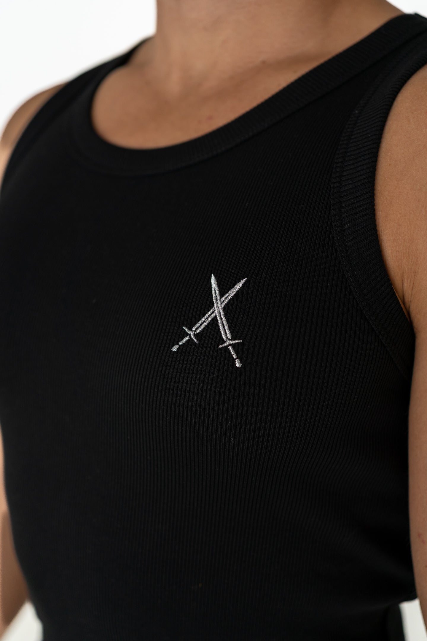 Organic Ribbed Singlet - Black