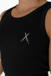Organic Ribbed Singlet - Black