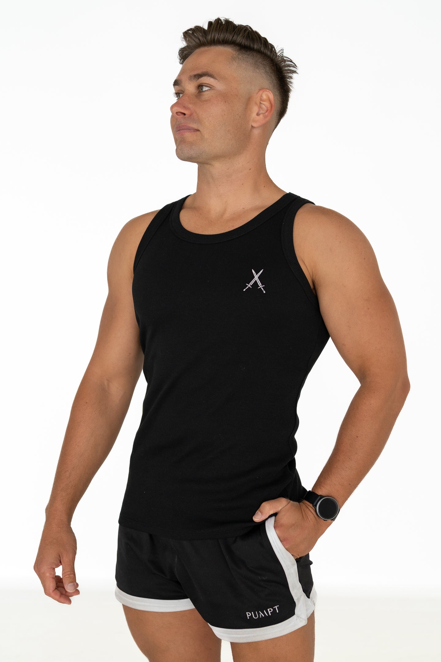 Organic Ribbed Singlet - Black