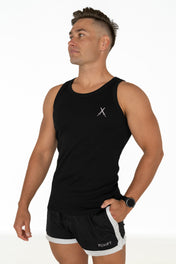 Organic Ribbed Singlet - Black