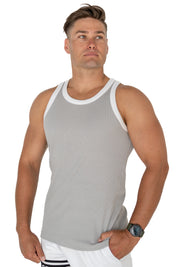 Organic Ribbed Singlet - Grey