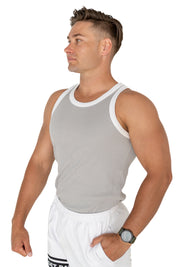Organic Ribbed Singlet - Grey
