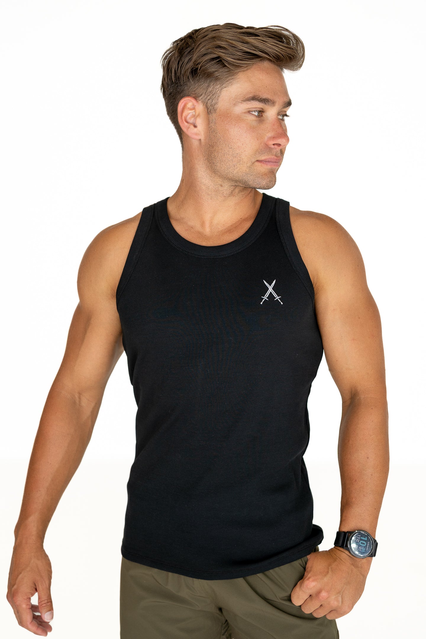 Organic Ribbed Singlet - Black
