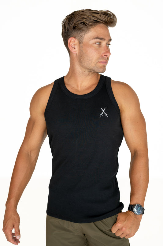 Organic Ribbed Singlet - Black