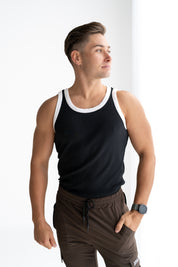 Organic Ribbed Singlet - Monochrome