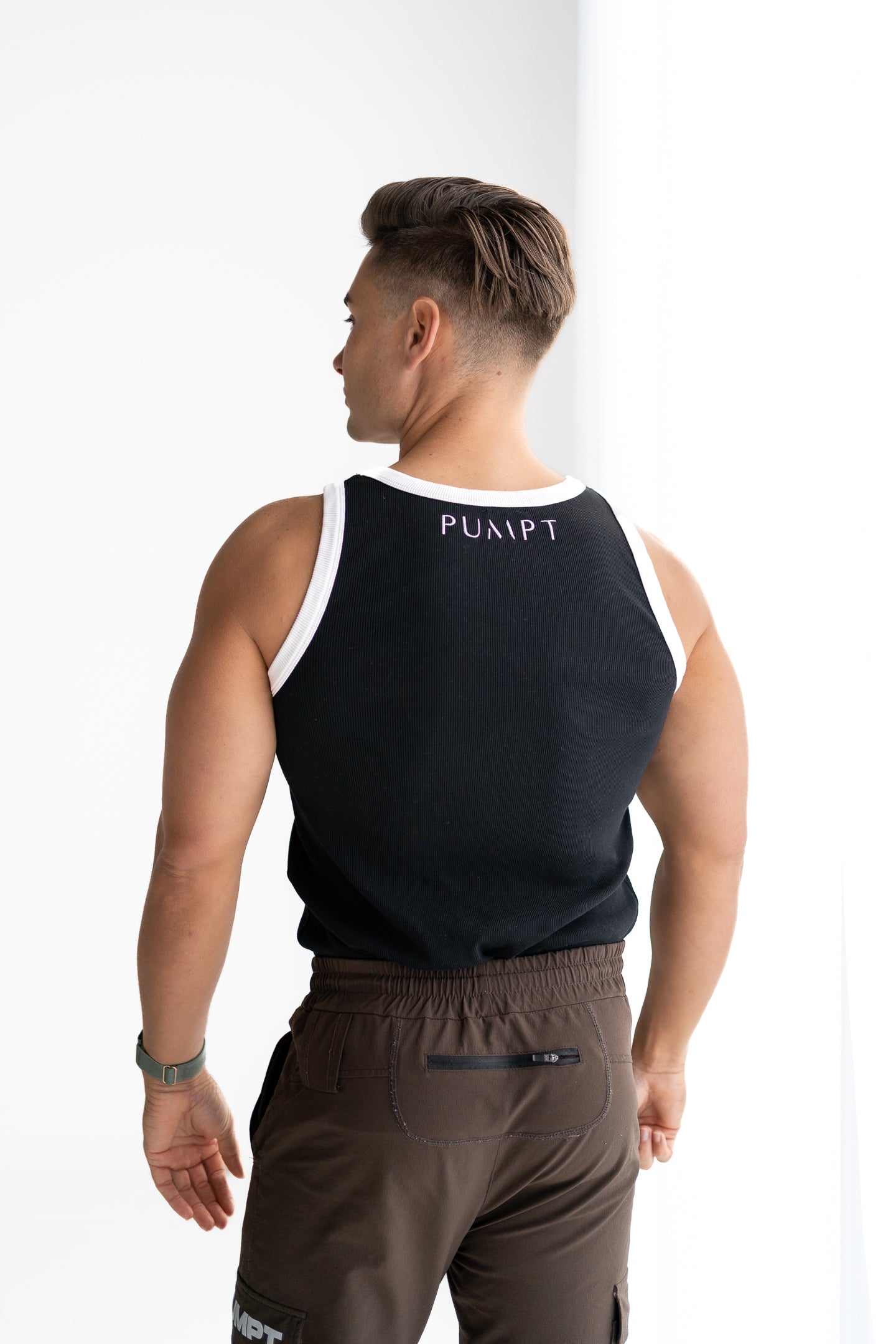Organic Ribbed Singlet - Monochrome