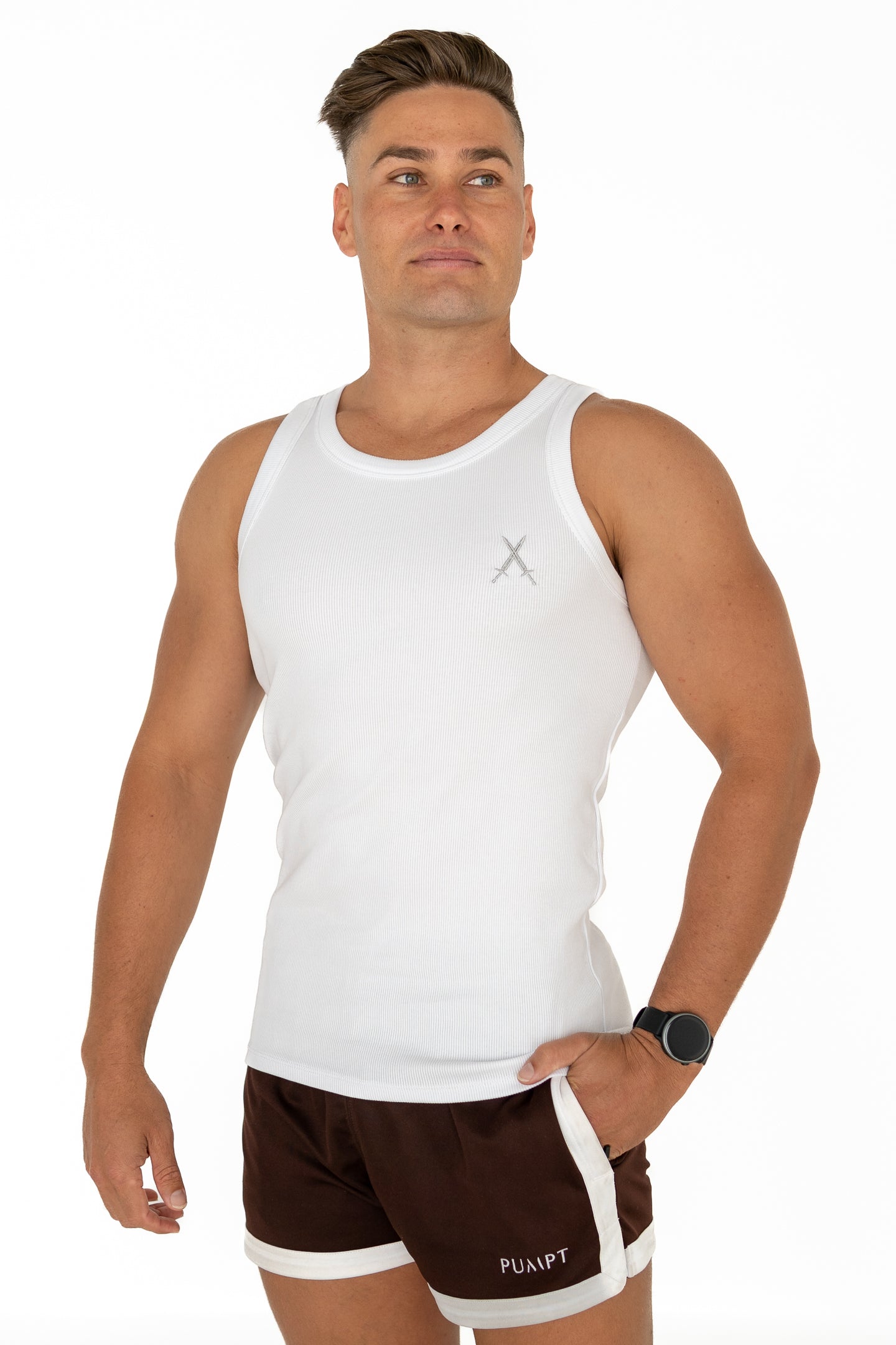 Organic Ribbed Singlet - White