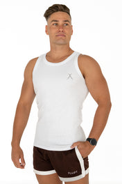 Organic Ribbed Singlet - White