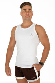 Organic Ribbed Singlet - White