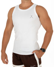 Organic Ribbed Singlet - White