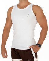 Organic Ribbed Singlet - White