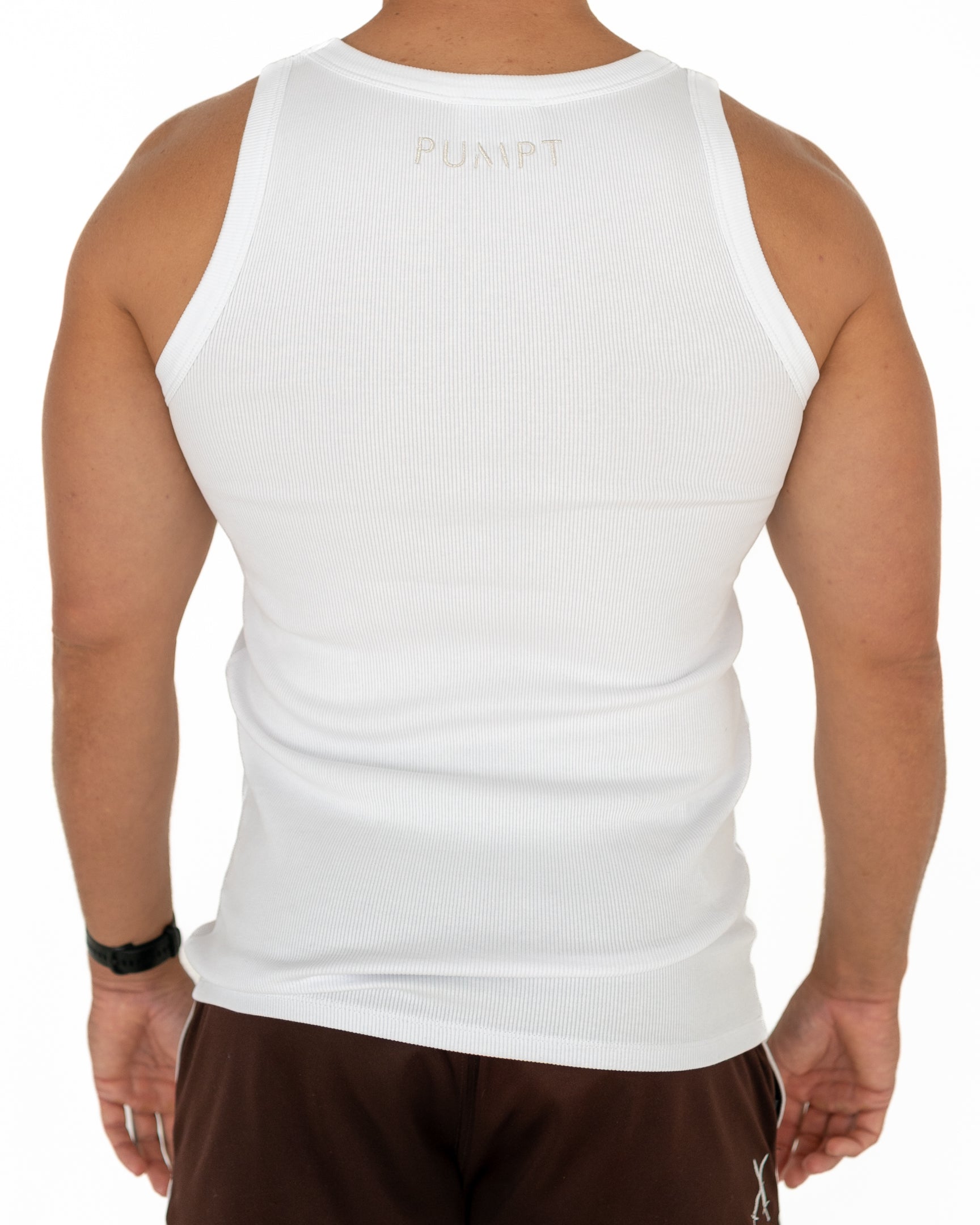 Organic Ribbed Singlet - White