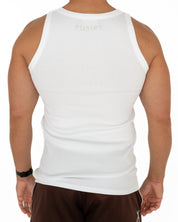 Organic Ribbed Singlet - White