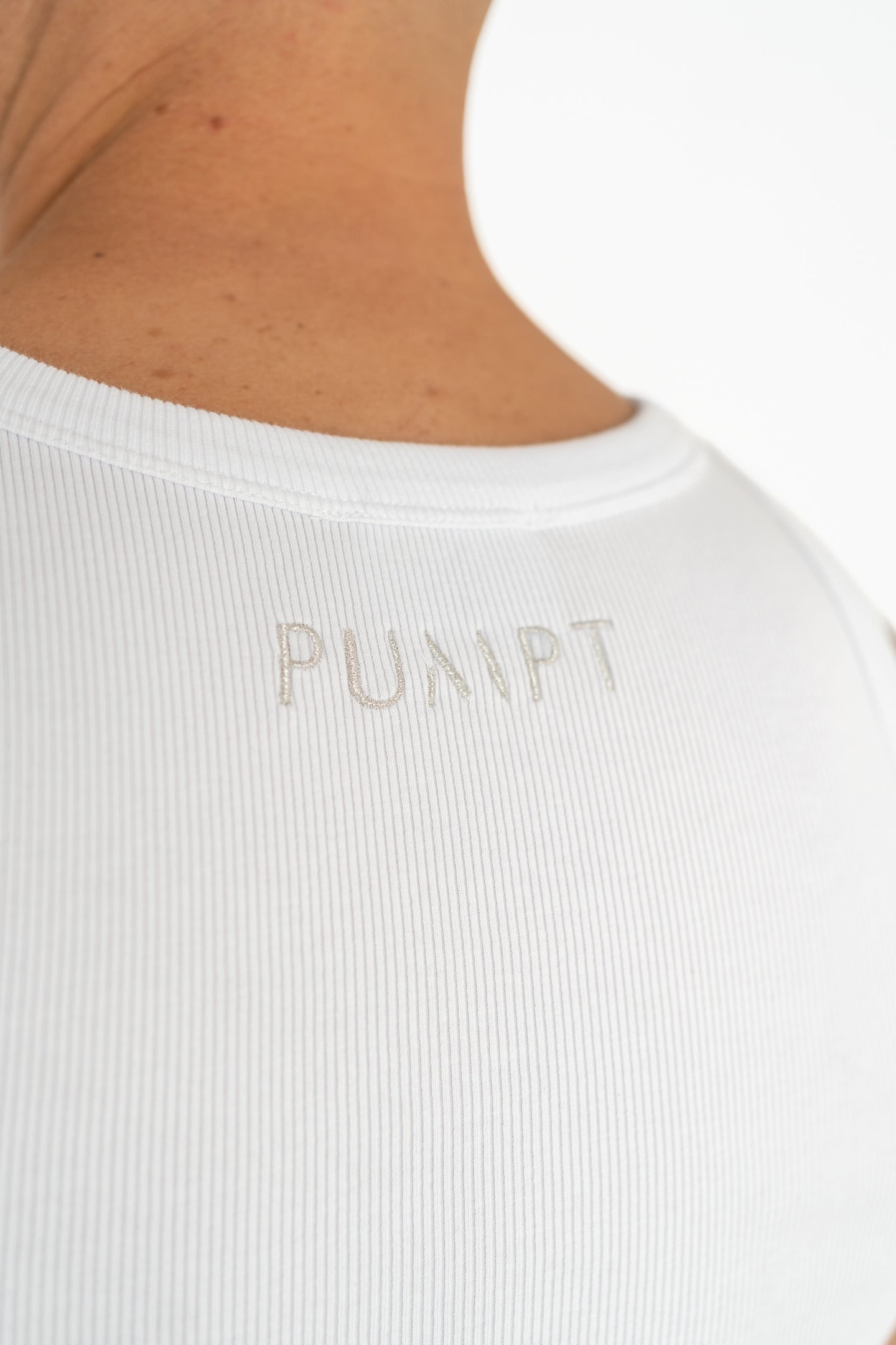 Organic Ribbed Singlet - White