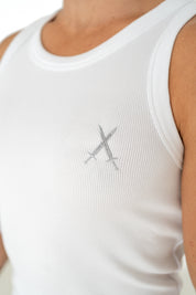 Organic Ribbed Singlet - White