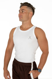 Organic Ribbed Singlet - White