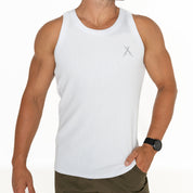 Organic Ribbed Singlet - White